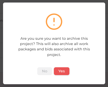 Archive project window