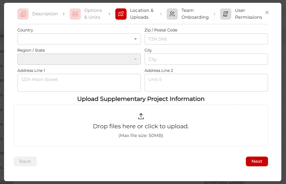 Project Location & Uploads