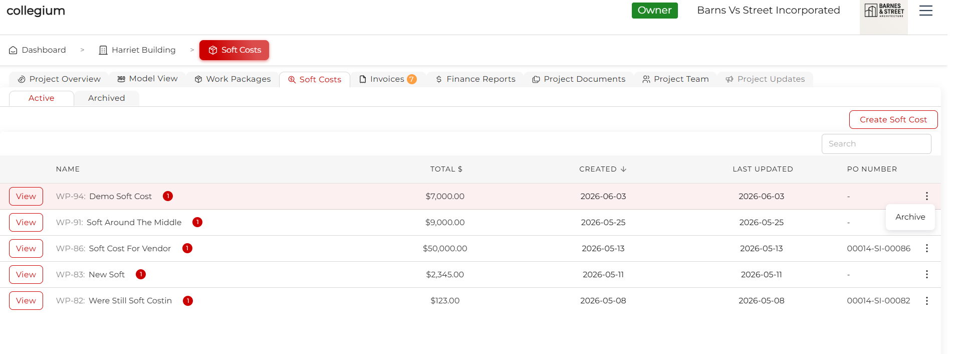 Soft Cost Actions