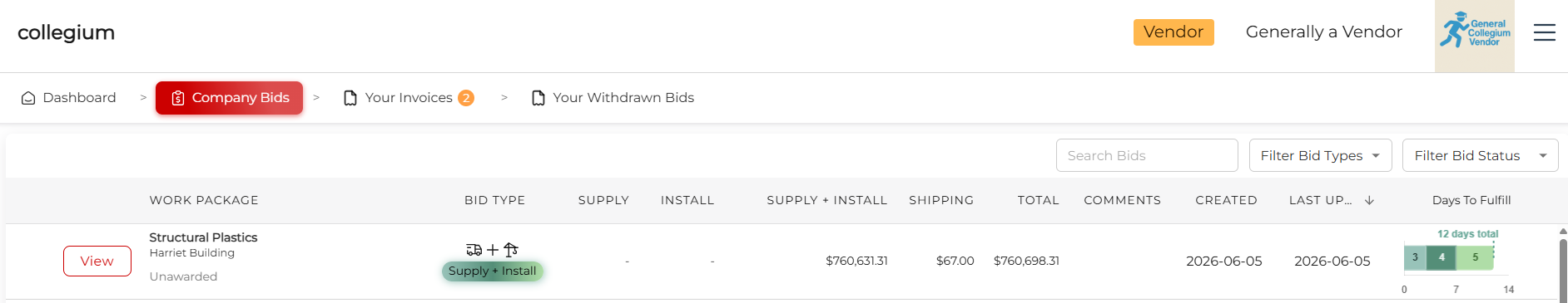 Company Bids