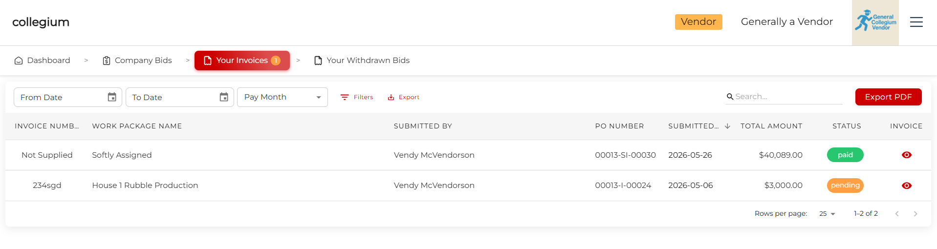 Your Invoices